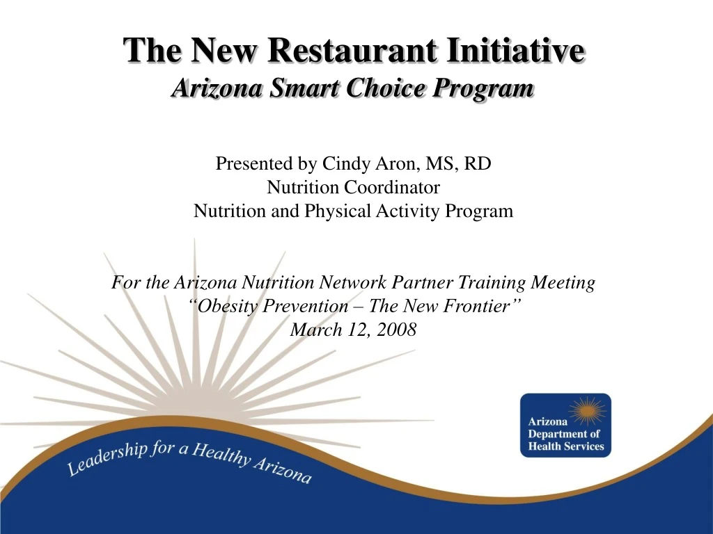 the new restaurant initiative arizona smart