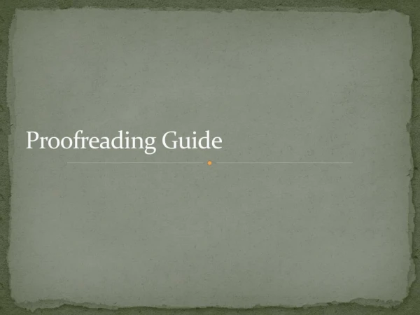 Proofreading Guide