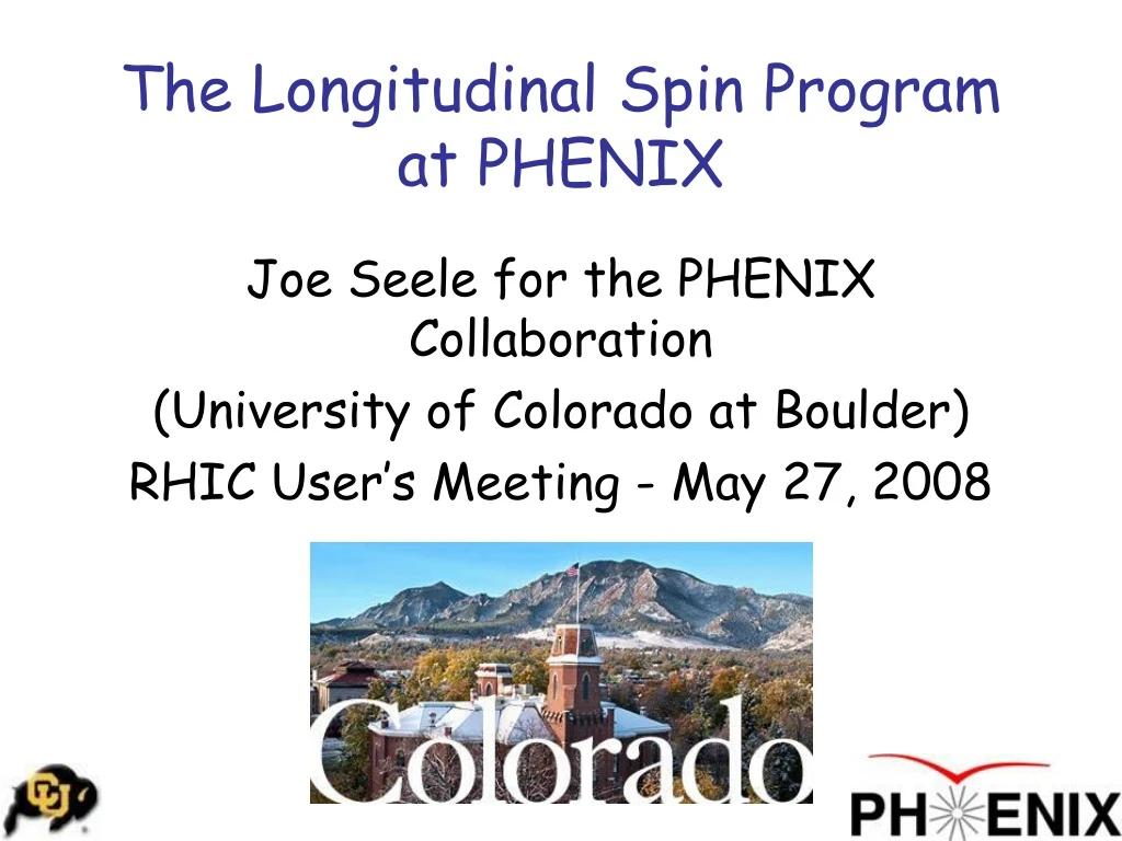 the longitudinal spin program at phenix