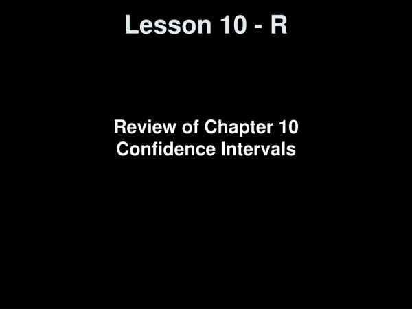 Lesson 10 - R