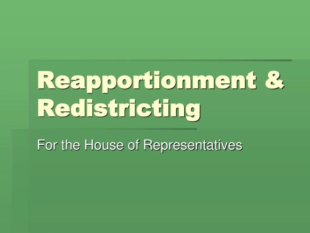 reapportionment redistricting