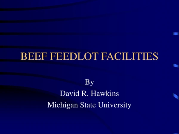 BEEF FEEDLOT FACILITIES