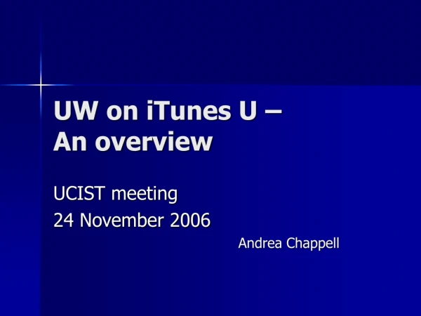 UW on iTunes U – An overview
