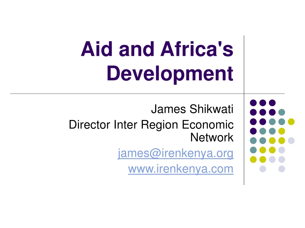 aid and africa s development
