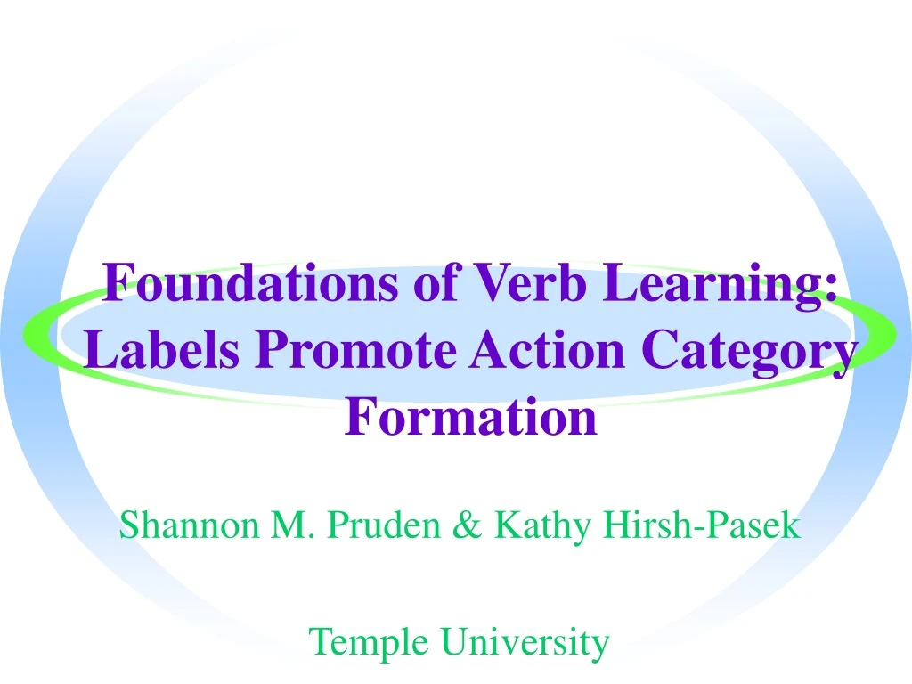 foundations of verb learning labels promote action category formation