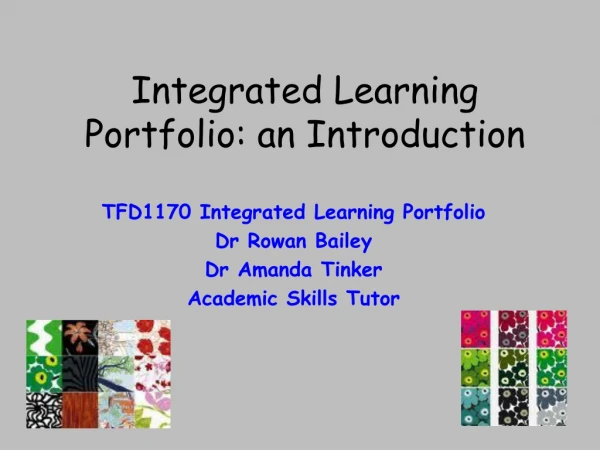 Integrated Learning Portfolio: an Introduction