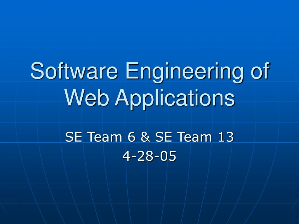 software engineering of web applications
