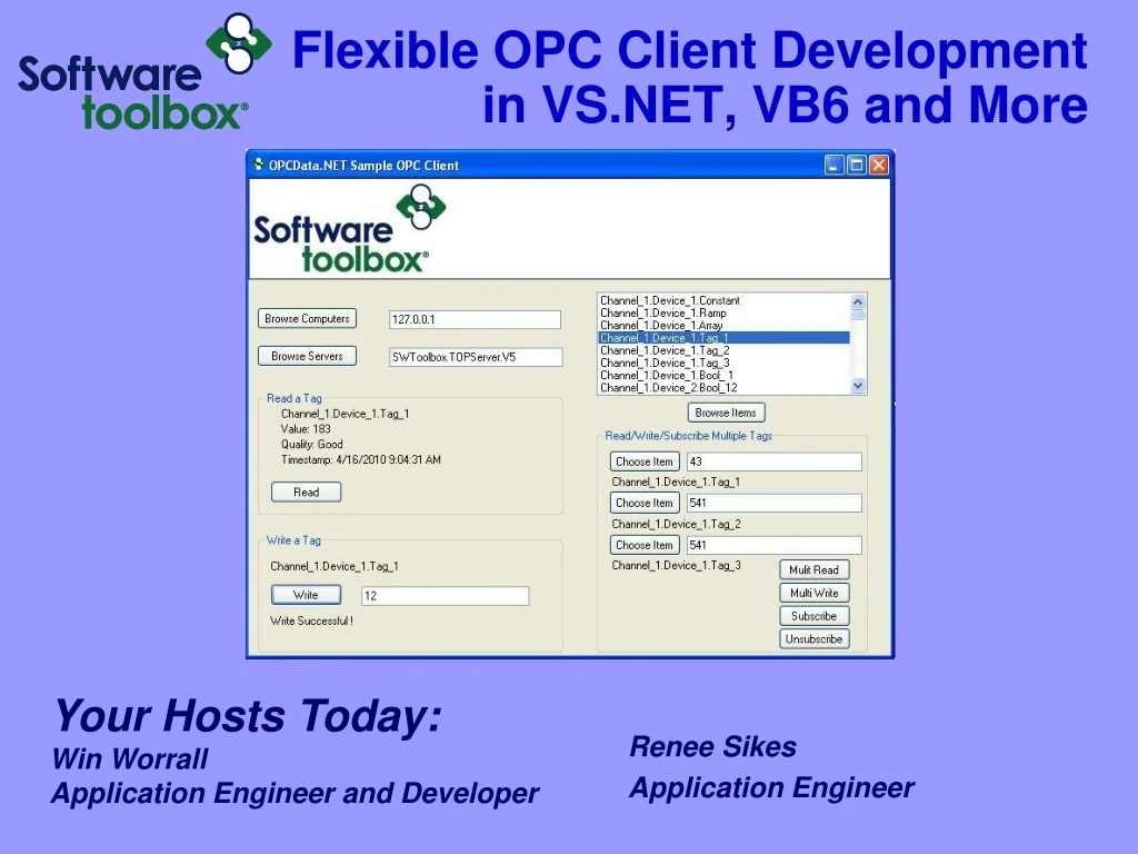 flexible opc client development in vs net vb6 and more
