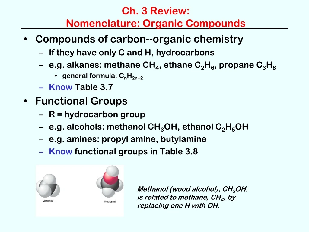 ch 3 review nomenclature organic compounds