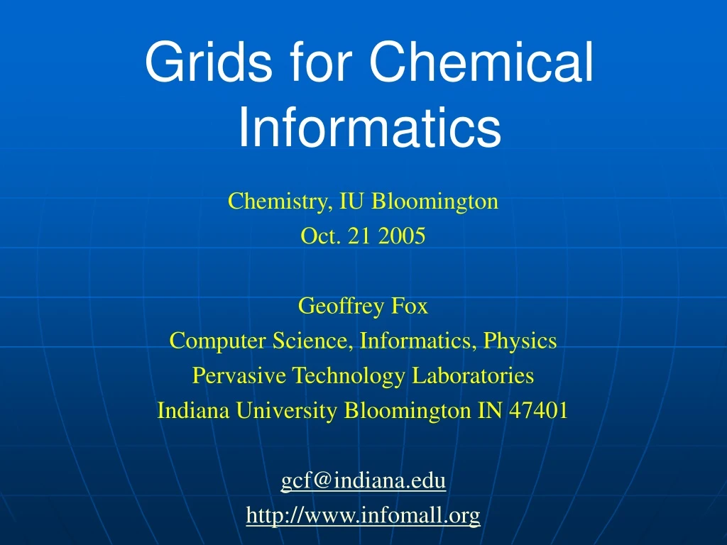 grids for chemical informatics