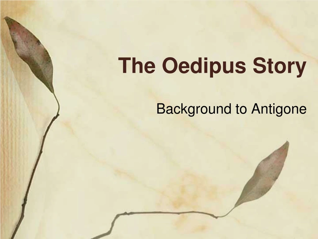 the oedipus story