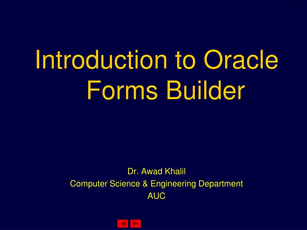 introduction to oracle forms builder dr awad