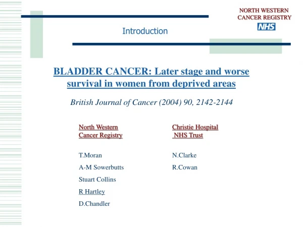 NORTH WESTERN  CANCER REGISTRY