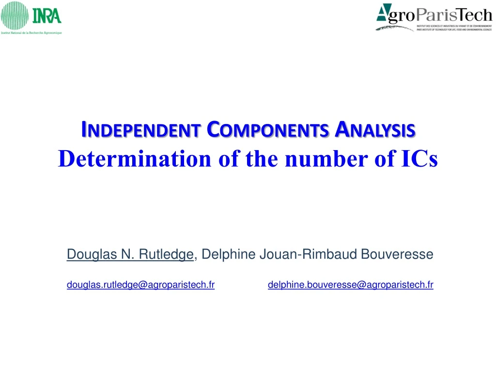 independent components analysis determination of the number of ics