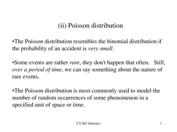 (ii) Poisson distribution