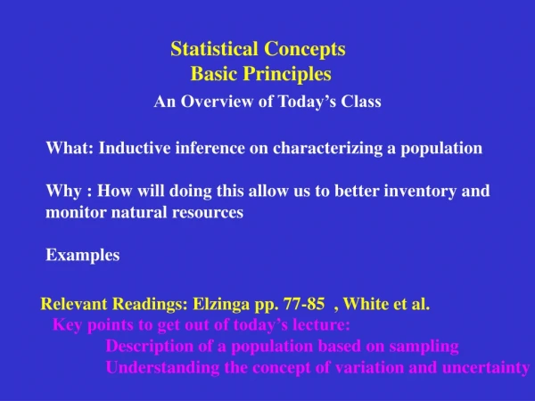 Statistical Concepts  Basic Principles