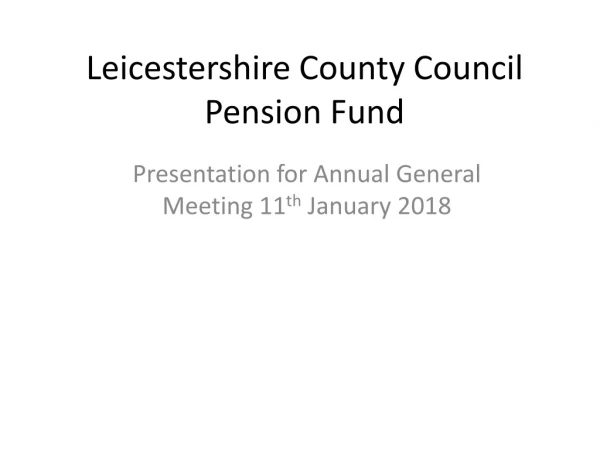 Leicestershire County Council Pension Fund