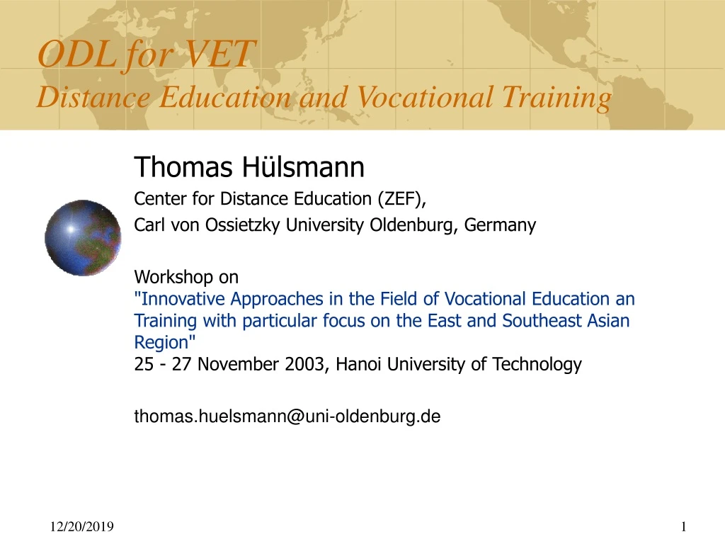 odl for vet distance education and vocational