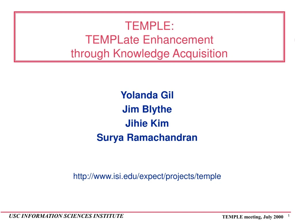 temple template enhancement through knowledge acquisition