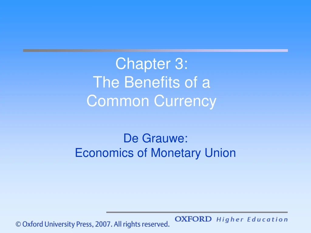 chapter 3 the benefits of a common currency