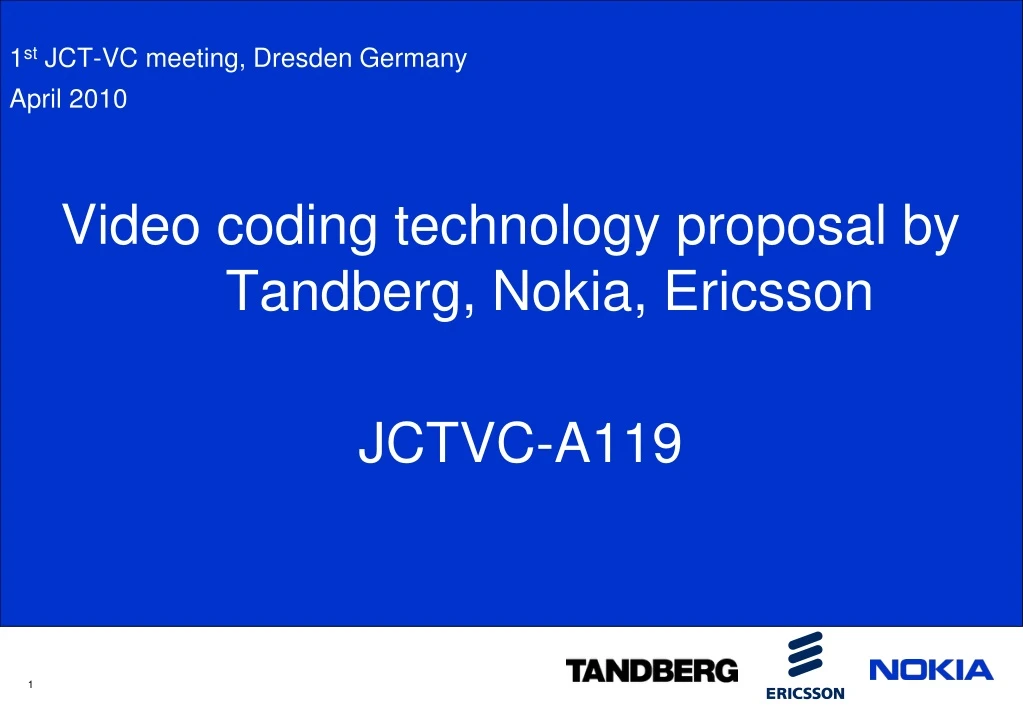 1 st jct vc meeting dresden germany april 2010