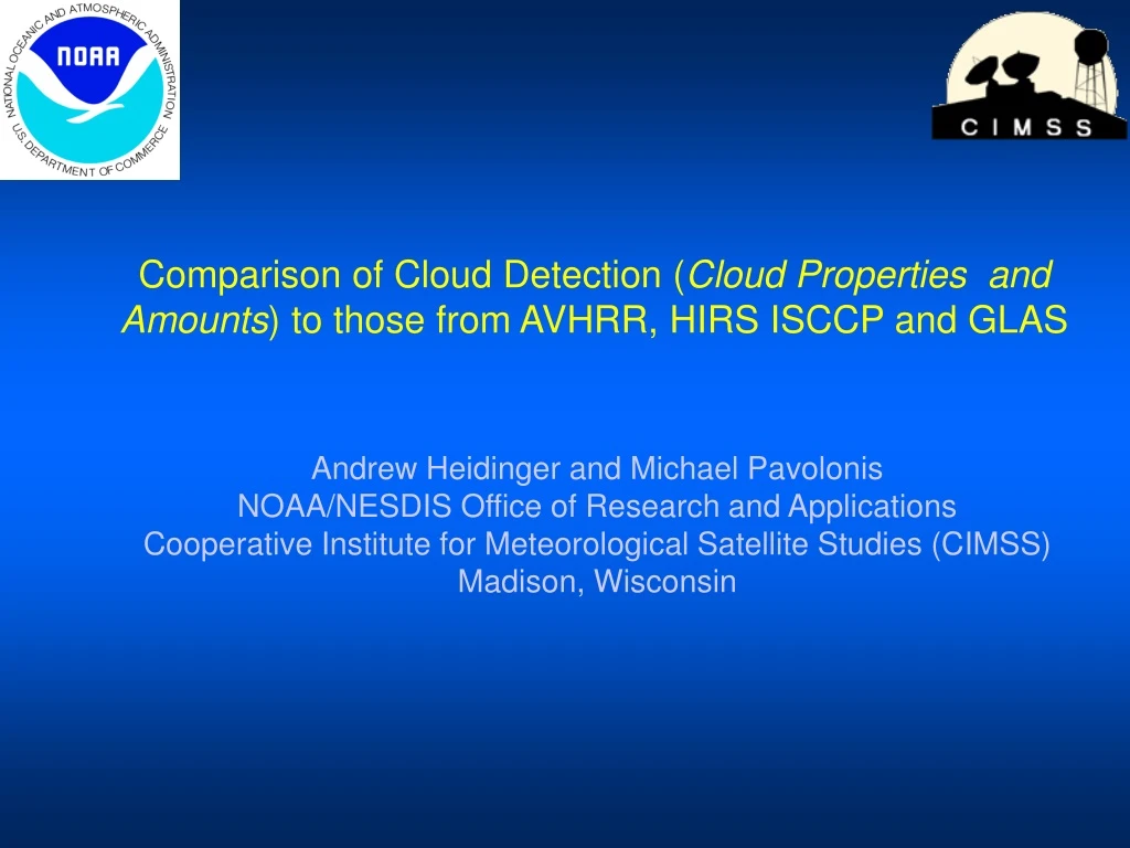 comparison of cloud detection cloud properties