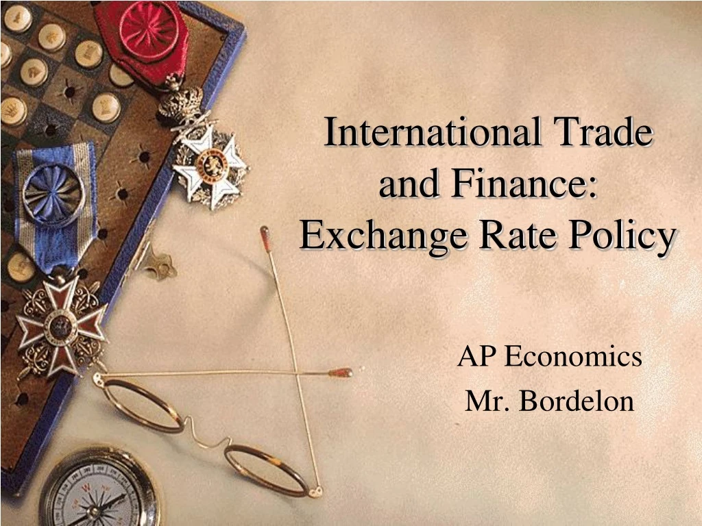 international trade and finance exchange rate policy