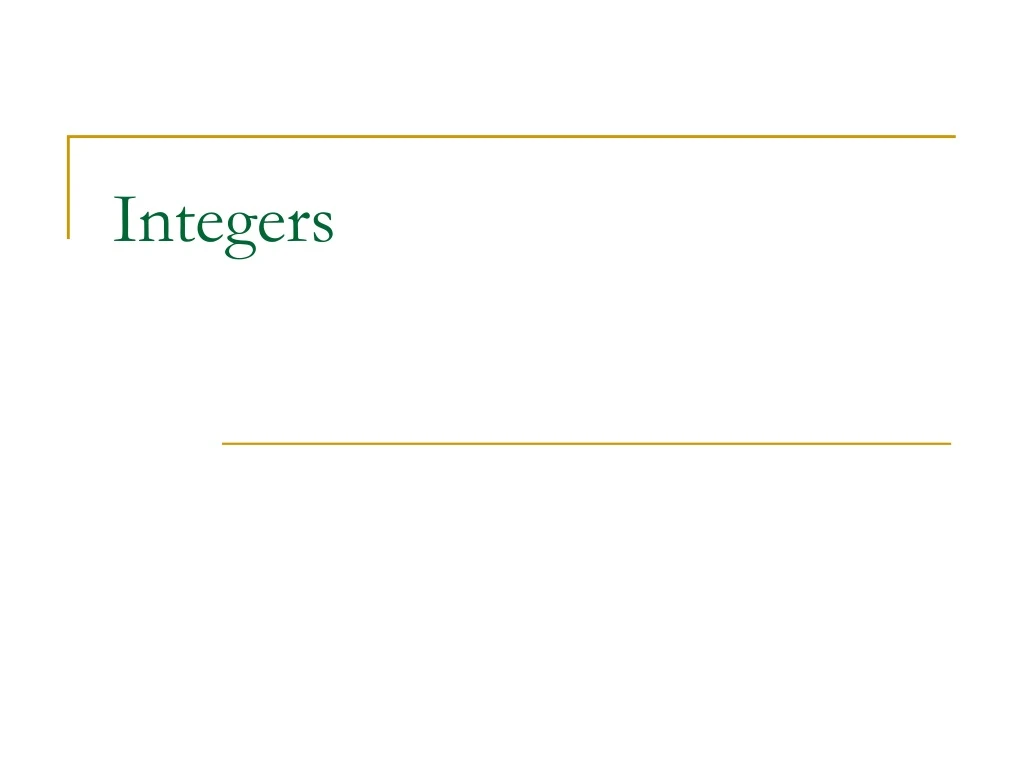 integers