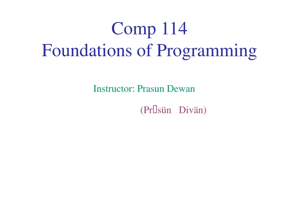comp 114 foundations of programming