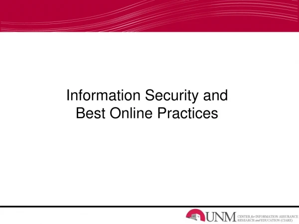 Information Security and Best Online Practices