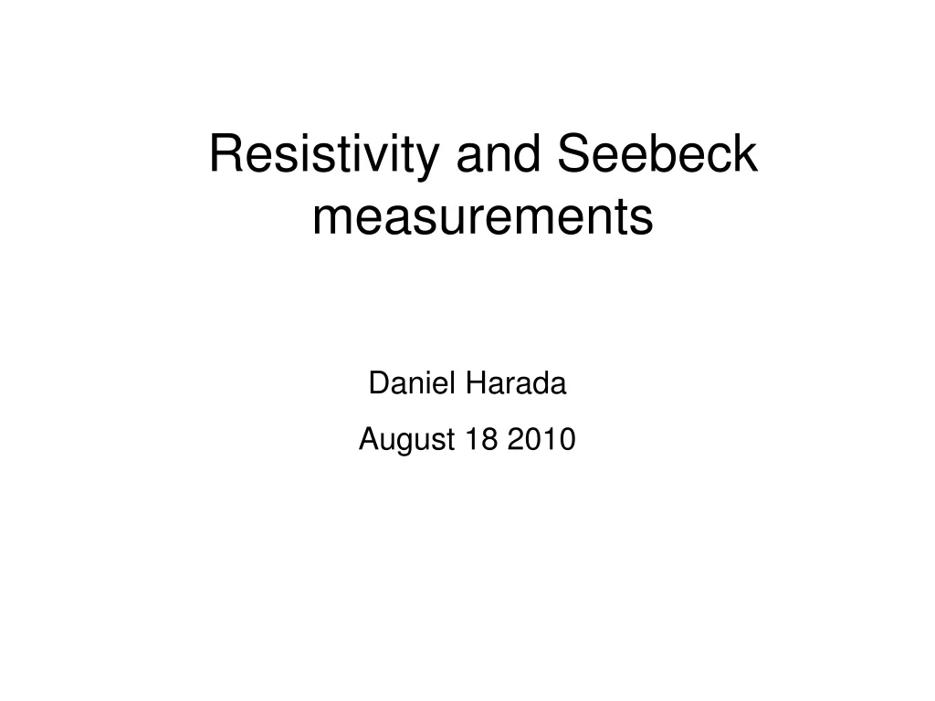 resistivity and seebeck measurements