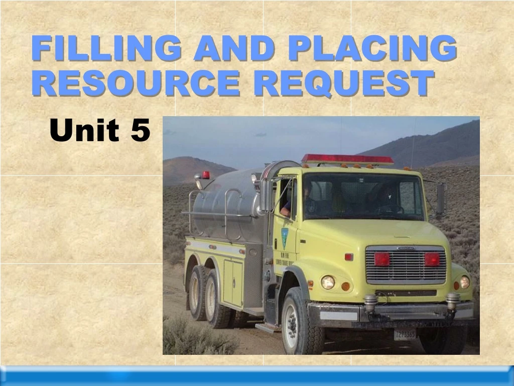filling and placing resource request