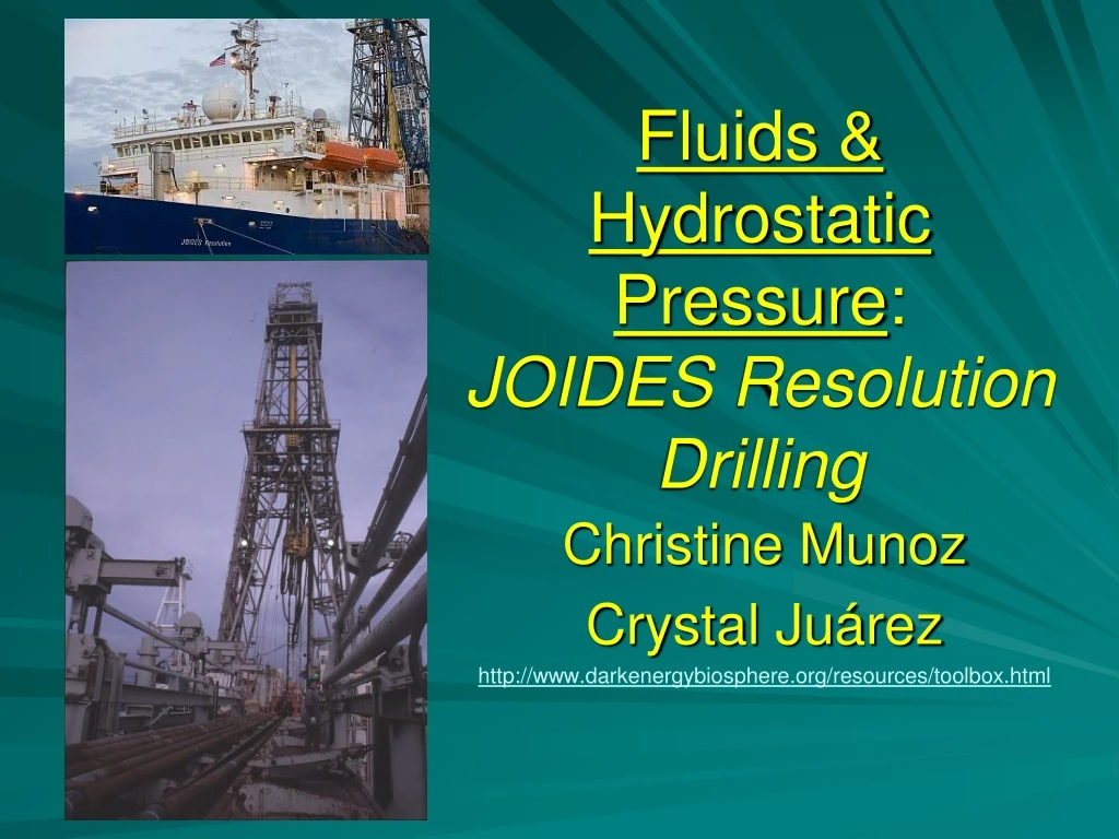 fluids hydrostatic pressure joides resolution drilling