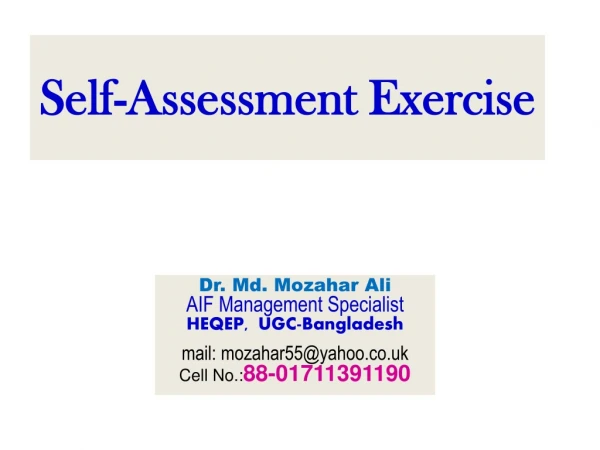 Self-Assessment Exercise