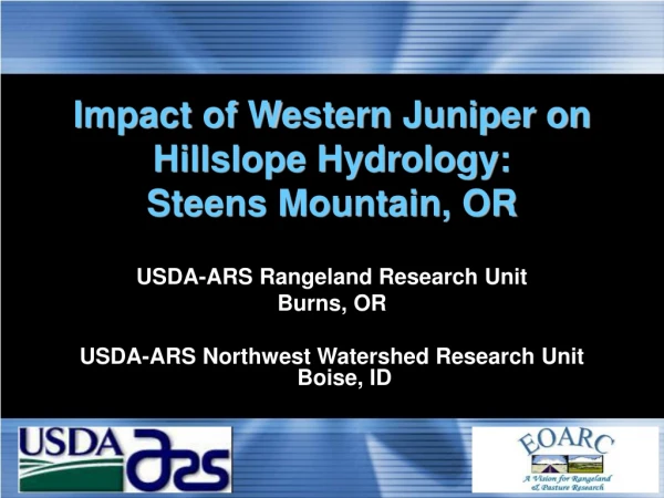 Impact of Western Juniper on Hillslope Hydrology:  Steens Mountain, OR