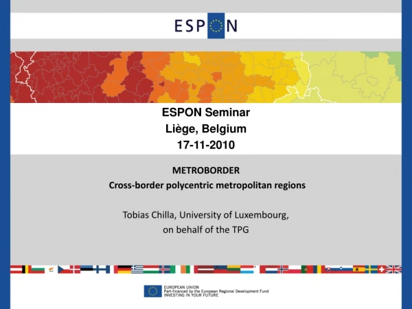 ESPON Seminar Liège, Belgium 17-11-2010