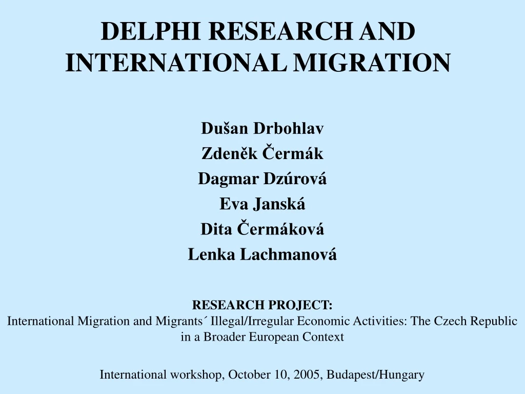 delphi research and international migration