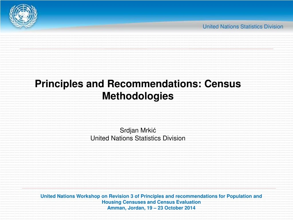 principles and recommendations census