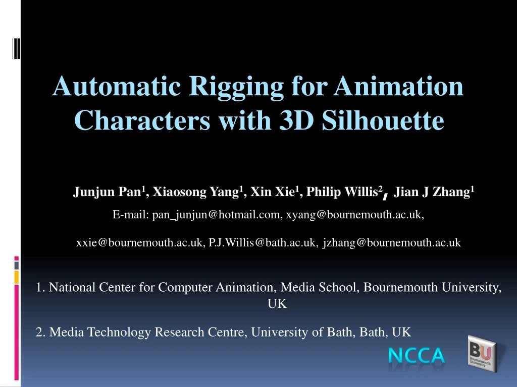 automatic rigging for animation characters with