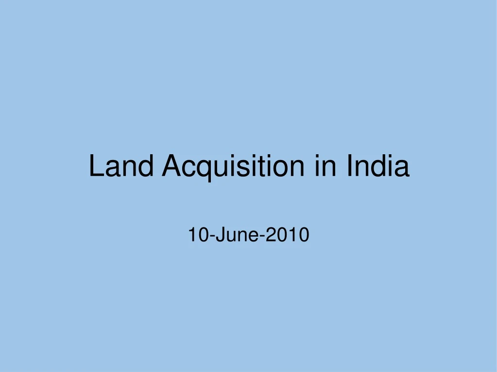land acquisition in india