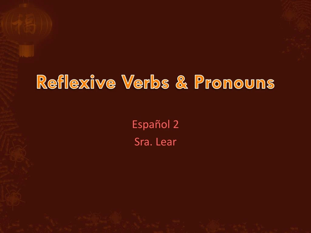 reflexive verbs pronouns