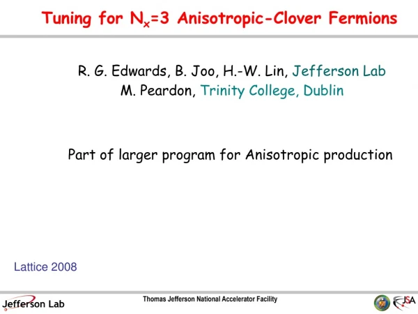Tuning for N x =3 Anisotropic-Clover Fermions