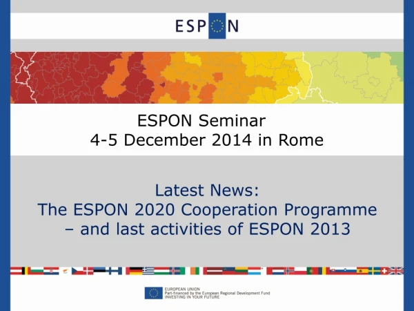 ESPON Seminar   4-5 December 2014 in Rome