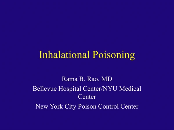 Inhalational Poisoning