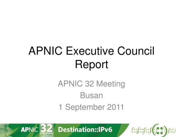 APNIC Executive Council Report