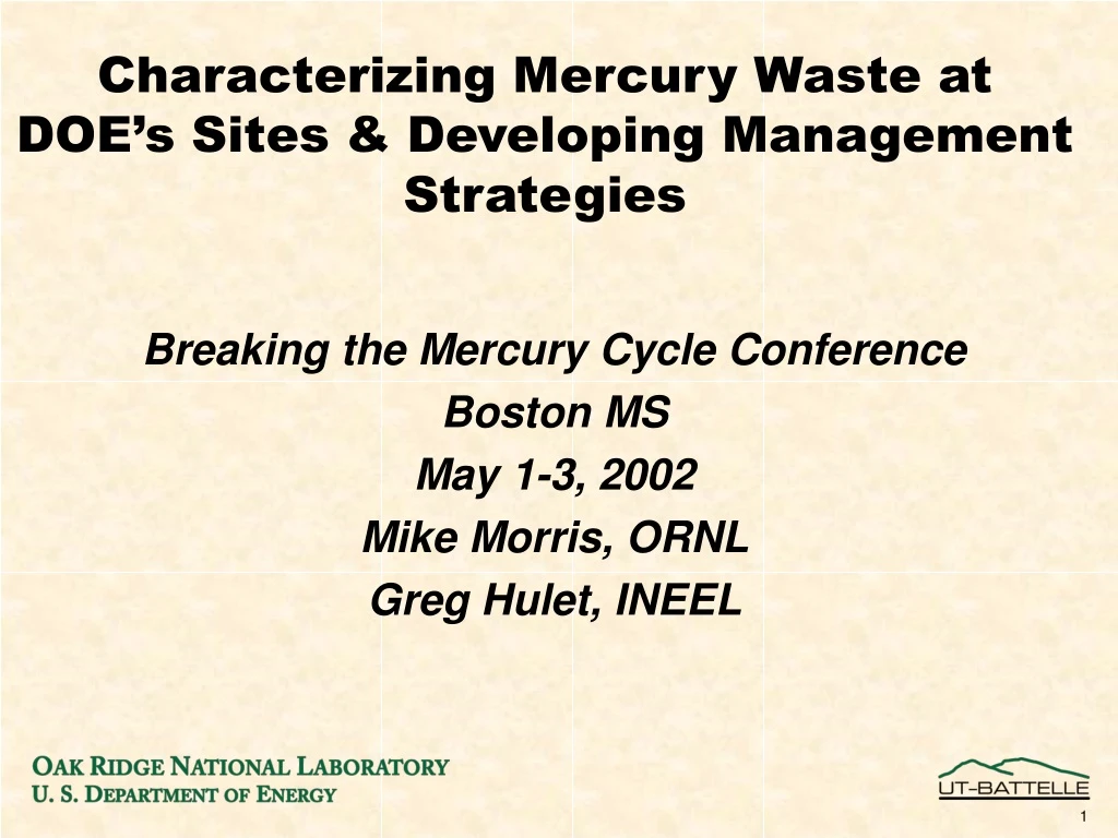 characterizing mercury waste at doe s sites developing management strategies