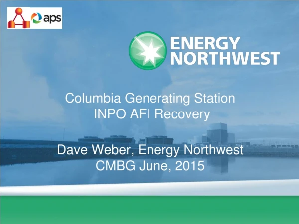 Columbia Generating Station  INPO AFI Recovery Dave Weber, Energy Northwest CMBG June,  2015