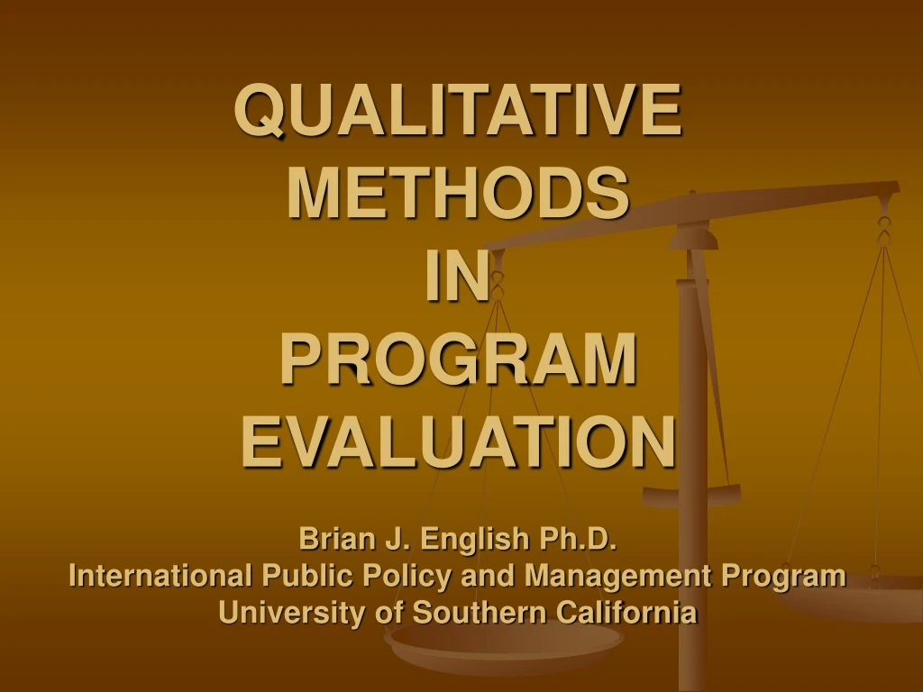 qualitative methods in program evaluation brian