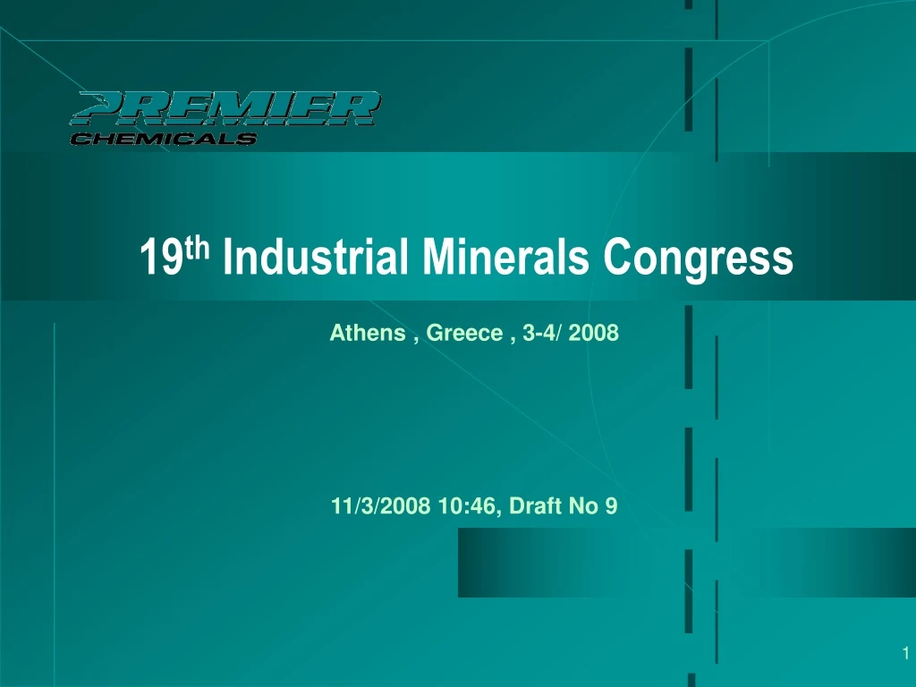 19 th industrial minerals congress