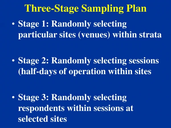 Three-Stage Sampling Plan